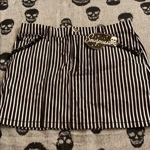 Striped studded skirt